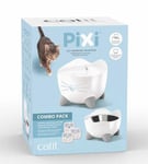 Catit Pixi Combo VIT - vattenfontän och matskål