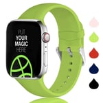 Sichen Replacement Strap Compatible with Apple Watch Strap 40mm 38mm, Soft Silicone Waterproof Bracelet Strap Wrist Bands for Apple Watch SE/iWatch Series 6/5/4/3/2/1, 38mm/40mm-M/L,Mint Green