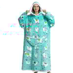 Oversized Hoodies Sweatshirt Kvinnor Vinter Hoodies Fleece Jätte Tv Filt Med Ärmar Alpaca