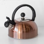 Copper Stainless Steel 1.3L Whistling Kettle Gas Stove Hob Top Caravan Camping