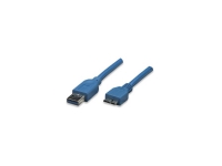 Techly 1.0m USB 3.0/Micro-B USB 3.0, 1 m, USB A, Micro-USB B, USB 3.2 Gen 1 (3.1 Gen 1), Hane/Hane, Blå
