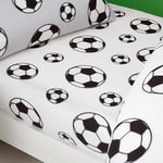 Catherine Lansfield Cosy Football Drap-Housse en Polaire pour lit Simple Blanc