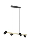 Trio, Suspension, Marley 4xGU10, max.35,0 W Corps: Métal, noir or L:80,0cm, L:18,0cm, H:150,0cm IP20,Sans illuminant,Réglable en hauteur