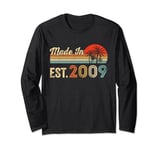 Vintage 2009 Made In 2009 15th Birthday Gifts 15 year Old Long Sleeve T-Shirt