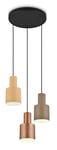 Trio Suspension Agudo 319430317, Métal Noir mat, Abat-jour Métal Café/Beige/Taupe, sauf 3x E27