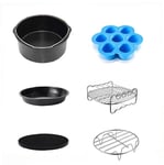 YepYes Air Fryer Accessory Set with Baking Tray Baking Pan Tower Air Fryer Accessories Barbecue Stand Non-Stick Coaster for XL 3.2 Litre 6PCS