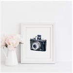 chthsx Nordic Vintage Camera Print Watercolor Wall Art Canvas Painting Picture Photographer Gifts Gallery Art Poster Home Wall Decor-30x42cm No Frame