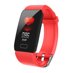 Smart Band Sport Watch Blood Pressure Heart Rate Monitor Red