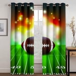 ANAZOZ Curtains For Bedroom 2 Panels Set,American Football Green Brown,Polyester Curtains For Living Room,274x274CM