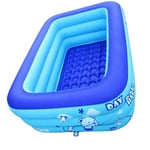 Inflatable Pool for Kids, Family Rectangular Paddling Pool, Mini Inflatable Bathtub Swimming Pool, for Gardens Outdoor Backyard Parties 130x85x50cm