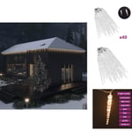 Julbelysning - Living Julbelysning istappar 40 st varmvit akryl med fjärrkontroll