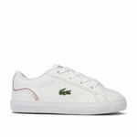 Infant Girls Lacoste Lerond 119 Trainers In White Pink- Lace Fastening-