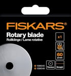 Fiskars Titanium 60mm Straight Rotary Long Lasting Universal Replacement Blade with Precision Cutting for Fabric Leather Crafting Quilting Dressmaking, Grey, Standard Size