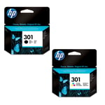 Genuine HP 301 Black & Colour Bundle Ink Cartridges For Deskjet 2540 Printer