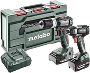Metabo BSLBL+SSD200LTBL Cordless Impact Drill, Cordless Impact Wrench + Battery, Charger