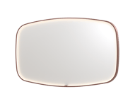 Sanibell Ink SP31 spejl med lys, dæmpbar, dugfri, børstet kobber, 140x80 cm