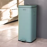 30 Litre Steel Square Retro Kitchen Pedal Waste Bin