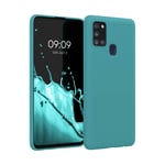 kwmobile TPU Case Compatible with Samsung Galaxy A21s - Case Soft Slim Smooth Flexible Protective Phone Cover - Teal Matte