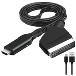 Câble péritel vers HDMI-Adaptateur péritel vers HDMI-Convertisseur audio vidéo péritel tout en un vers hdmi 1080p/720p Debuns