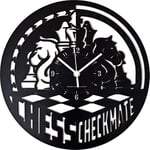 Instant Karma Clocks Wall Clock Chess Master Checkmate Ø12inch, HDF Wood, Black