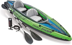Intex Challenger K2 Inflatable 2 Person Outdoor Kayak Set with Oars & Hand Pump