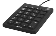 DELTACO numeriskt tangentbord i silikon, IP68, 23 tangenter, svart