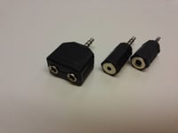Set of 3 audio adapter 1x 2.5mm 1x 3.5mm adapter + 1x 3.5 Earphone Jack Splitter