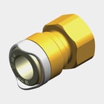 Whale Adapter Adaptor, plast / mässing, Quick Connect 15 mm (WS15) (invändig) till 1/2" G (BSP) (invändig), vit mässingsfärgad, 1 styck