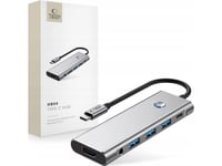 Tech-Protect Hb04 Hub Adapter 9In1 Type-C + Usb2.0 + Usb3.0 + Hdmi 4K 60Hz + Sd/Tf + Pd100w + Av3.5 Space Grey