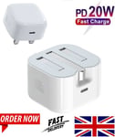 Quick Charge PD Charger 20W Dual USB Type C Fast Charger For Iphone 14 13 12 Pro