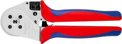 Knipex Four-Mandrel Crimping Pliers for turned contacts chrome-plated, with multi-component grips 230 mm 97 52 65