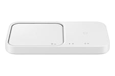 Samsung Chargeur Pad Induction sans Fil Duo 15W Blanc, Charge Rapide, Version FR (Chargeur et câble Non Inclus)