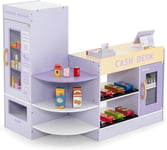 Pretend Play Shop, Kids Supermarket Playset with Vending Machine, Scanner