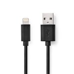 Nedis USB lightning kabel - MFi Apple godkendt - Sort - 1 m