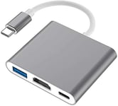 USB C to HDMI Adapter, USB 3.1 Type-C Hub to HDMI 4K+USB 3.0+USB-C Charging Port, Macbook/iMac HDMI Adapter