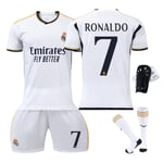 4PCS Set 23-24 Cristiano Ronaldo 7 Real Madrid Tröja Ny Säsong Senaste Vuxen Tröja Barn Tröja Kids 24