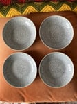 Denby Halo Speckle Dinner Plates Coupe 10.25" Made In England NEW (Set of 4)