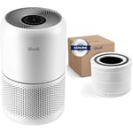Levoit Air Purifiers for Home Bedroom with HEPA & Carbon Air Filters CADR 187 m³/h, removes Pollen Allergies Dust Smoke, Air Cleaner with Timer, Quiet 24dB Sleep Mode for Room Up to 80m²