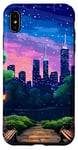 iPhone XS Max New York Evening Stars Retro 80s Pixel Art Case