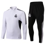 23-24 Real Madrid Vit Långärmad Svart Shorts Jersey Set 16#