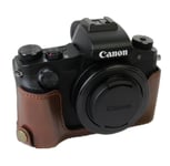 Half Shell Bag Canon Powershot G1X Mark III Case Faux Leather Coffee CC1750c