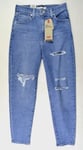 new LEVIS HIGH Waisted MOM JEANS W26 L27 size 8 taper women ladies Stretch rise
