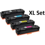 HP toner 203X Set CF540X, CF541X, CF542X, CF543X (10700 sidor). Kompatibla (ej HP original) tonerkassetter. 203A