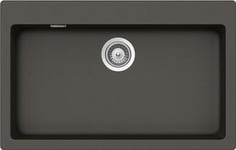 SCHOCK | Évier de cuisine Primus 1 baignoire XL avec comptoir robinetterie, matériel Cristalite®, Asphalt, 790 x 500 mm