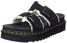 Dr. Martens Men's Myles Sandals, Black E.H. Suede & Cream Sherpa 8Mm, 4 UK