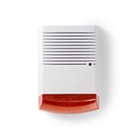 Dummy Säkerhets siren | IP44 | Batteridriven | Utomhus | Orange / Vit