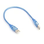 30CM Transparent Blue USB 2.0 Extension Cable Male To Male USB Extension Cord Anti-interference Copper Core USB Short Cable
