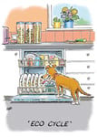 Birthday Card - Dishwasher Eco Cycle Dog Licking Plates - Funny - Country Cards