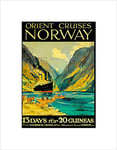 Wee Blue Coo Travel Orient Cruises Norway Fjord Ship London UK Vintage Wall Art Print