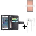 Wallet Case Cover for Sony Xperia Ace III + headphones black screen protector